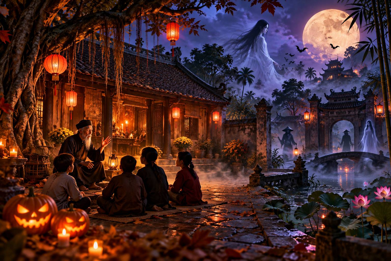 Sự kết hợp độc đáo giữa không khí Halloween huyền bí và các yếu tố ma mị trong truyện dân gian Việt Nam